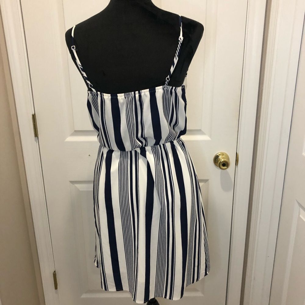 Monteau mini navy blue and white summer sun dress size small - Picture 10 of 12